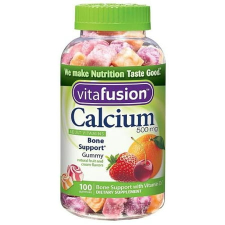 Vitafusion Calcium 500 mg Vitamines Gummy Pour des adultes, crémeux tourbillonné Fruit 100 ea (Paquet de 3)