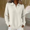 thumbnail image 2 of WTXUE Women's Buttoned Polo Knit Sweater Comfortable Soft Long Sleeve Shirt Fall Fashion Tops Relaxed Fit Tunic Dressy Casual Pullover Sweater Clothes Cute Trendy Work Outfits White L, 2 of 5