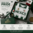 thumbnail image 6 of Mexico Men's Soccer Jersey, Aztec Calendar Piedra del Sol 3D Print Short Sleeve Football Shirt, Green and White Striped Patriotic Mexican Heritage Tee, Size S-5XL, 6 of 12