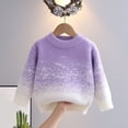 thumbnail image 2 of CheerKidz Baby Girls and Boys Sweater Long Sleeve Round Neck Pullover Sweater Toddler Cute Embroidery Warm Knitted Sweatshirt Fall Winter Clothes(Purple#8,2 Years), 2 of 3