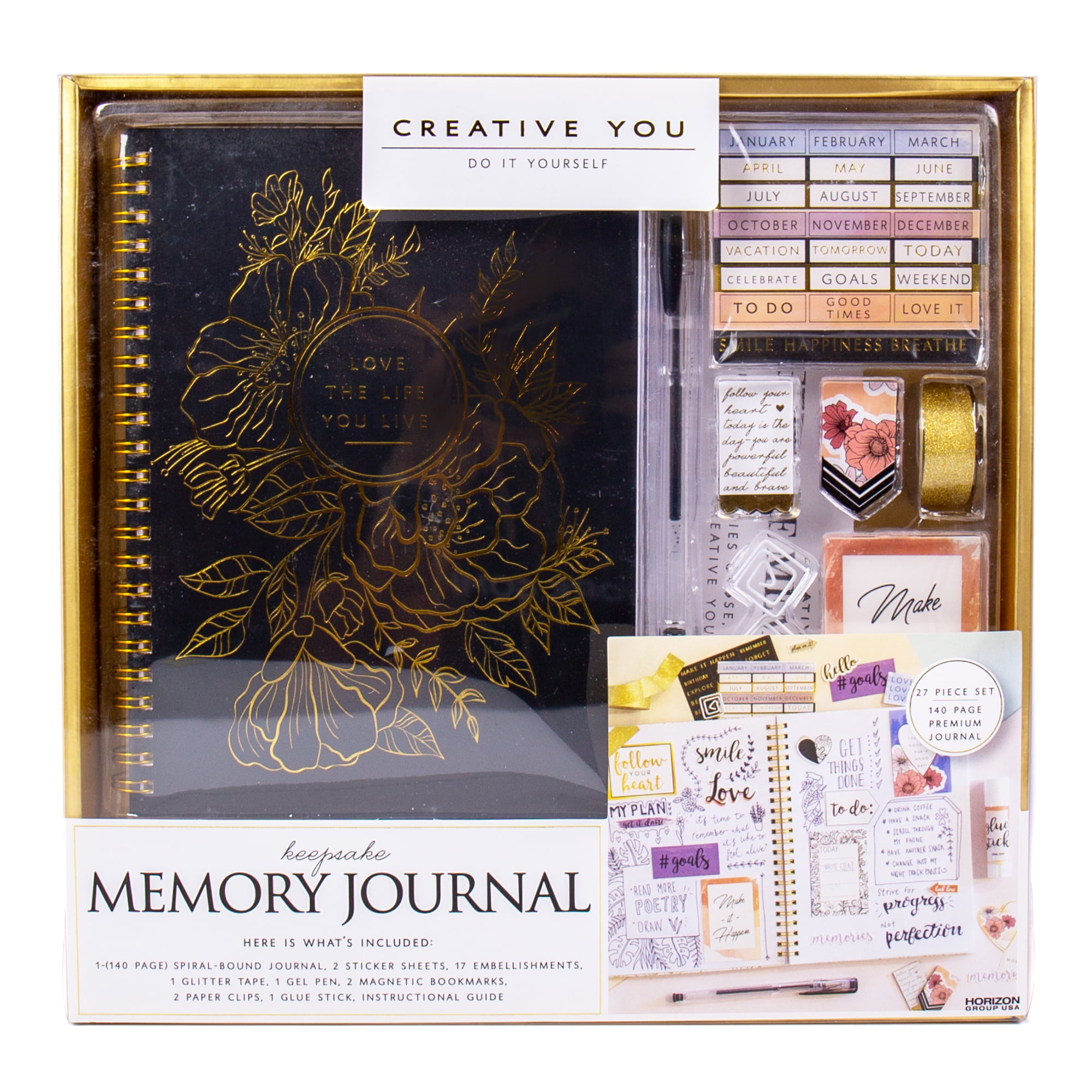 Creative You Keepsake Memory Journal Set, 140 Pages, 27 Pieces