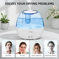 thumbnail image 3 of Ultrasonic l Mist Humidifier, Quiet Air Humidifiers for Bedroom, Nursery, Office, & Indoor Plants, 360 Rotation Nozzle & 2L Water Tank & Night Light, 3 of 4