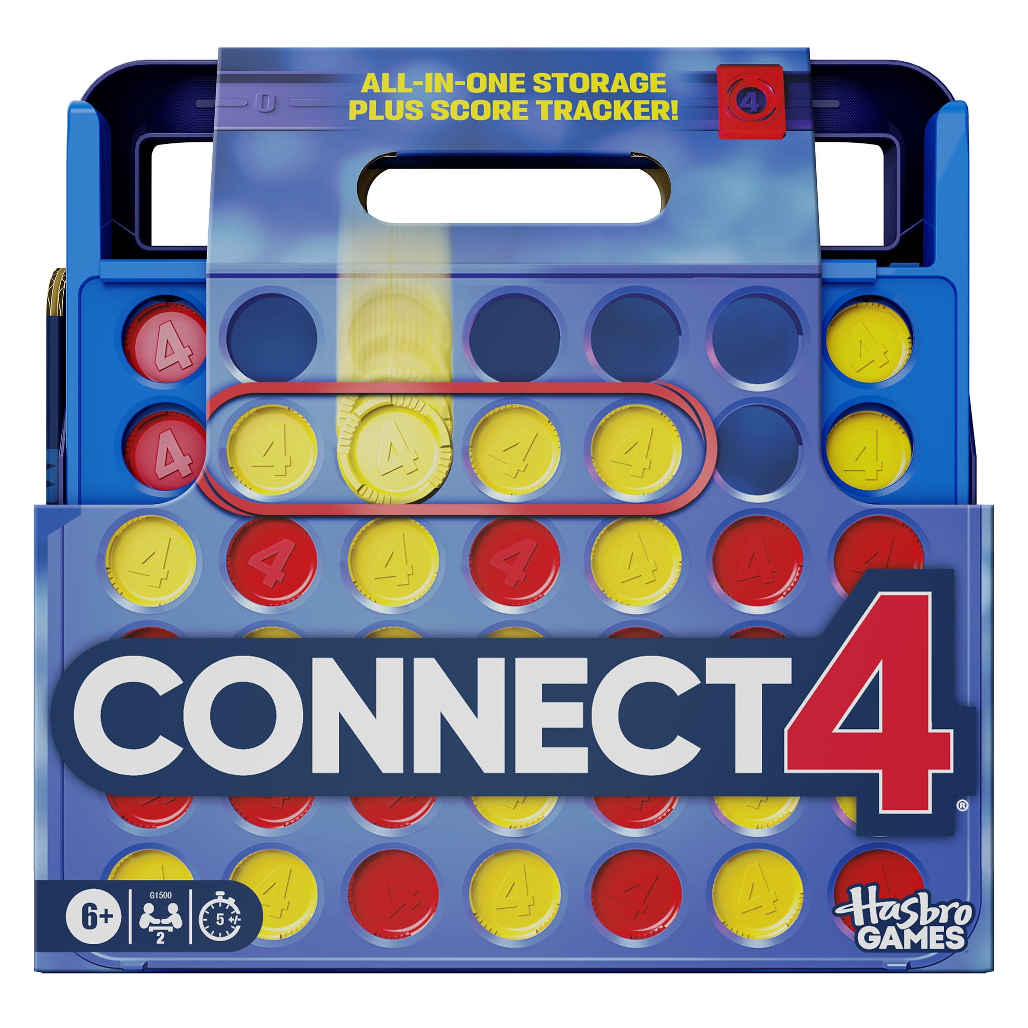 Connect 4 Classic Grid Strategy Game for Kids, 2-Player Family Game, Ages 6+