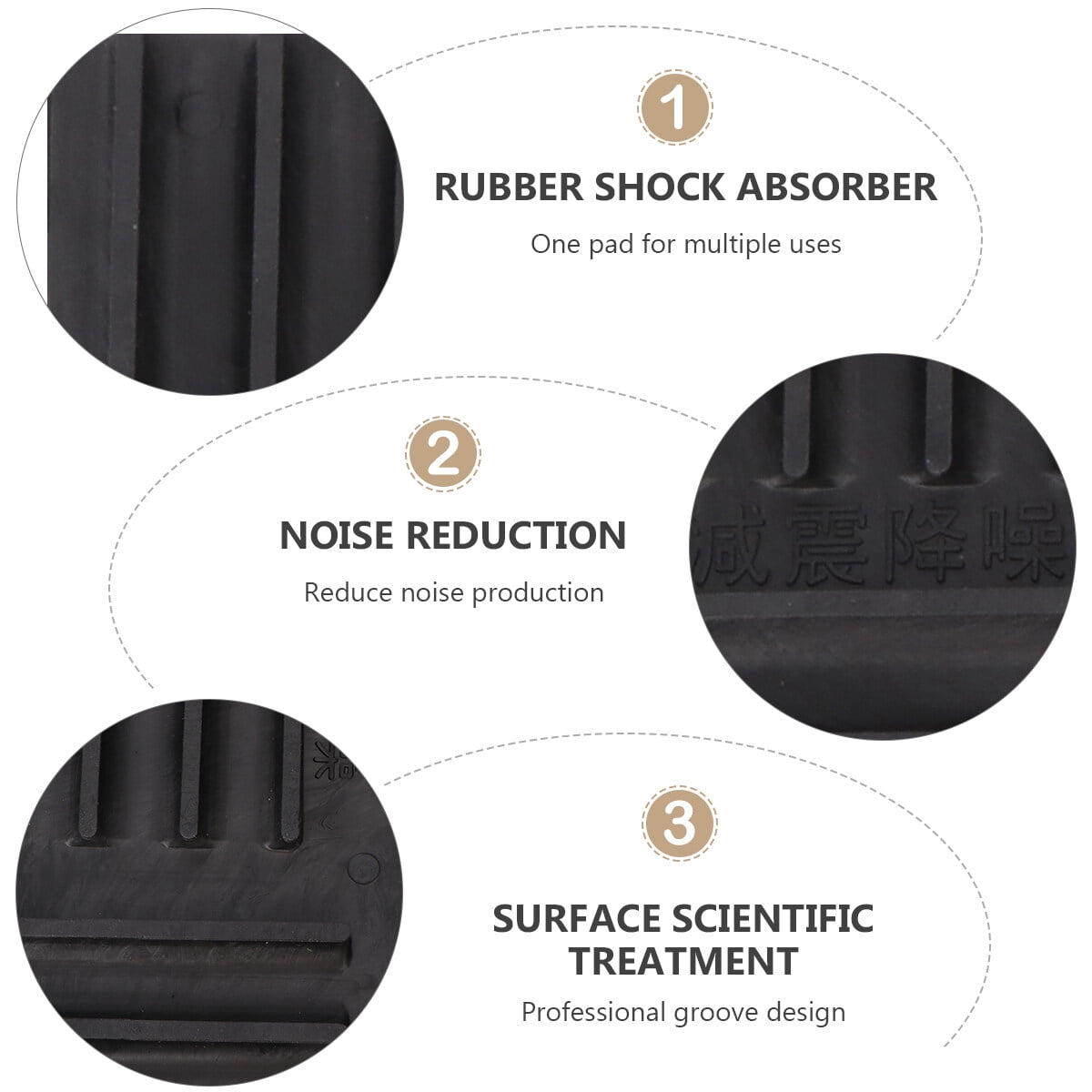 IBASETOY 4Pcs Elastic Rubber Antivibration Pads for Furniture and Washing Machine Noise Reduction