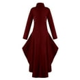 thumbnail image 5 of Leodye Robe Médiévale à la Mode et Confortable pour Femmes, Queue-de-Pie, Ourlet Irrégulier, Haut long Rétro Rouge 6(m), 5 of 5