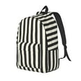 thumbnail image 2 of KLL Black And White Thick Stripes Print Travel Laptop Backpack - College Backpack Business Work Bag Nurse Bag Casual Daypack for Weekender Business Hiking -Medium, 2 of 6