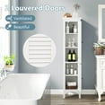 thumbnail image 6 of Costway Tall Bathroom Floor Cabinet Narrow Linen Tower with 2 Doors & Adjustable Shelf, 6 of 9