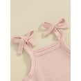 thumbnail image 5 of Gureui Baby Girls Knit Shorts Outfits Solid Color Sleeveless Cami Tops with Elastic Waist Shorts 2Pcs Set, 5 of 9