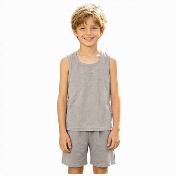 Toddler Baby Boy Clothes Short Sleeve Color Block Sweatshirt Top Drawstring Pants Set 2pcs Summer Outfits 6-12 Months 12-24 Months 2t 3t 4t 5t 6t 7t Children(Grey,3-6 Months)