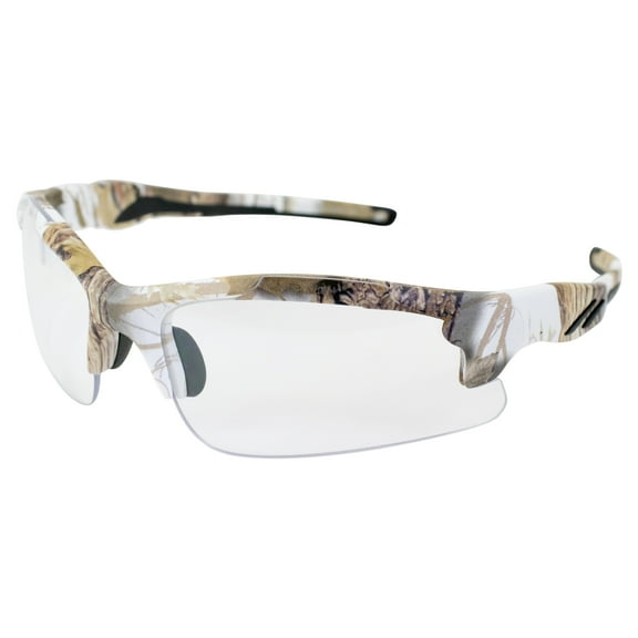 Global Vision Metro Safety Glasses Matte White Camo Frames Clear Lenses ANSI Z87.1 