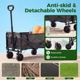 thumbnail image 5 of SHOUFTW Foldable Wagon Cart with Wheels, Portable Utility Carts with Long Flexible Handle, 330 lbs Weight Capacity for Sports, Shopping, Garden & Camping Gray, 5 of 7