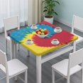 thumbnail image 3 of Colorful Tie Dye Pattern Square Fitted Tablecloth with Elastic Edge,Square Table Cover,Washable Elastic Table Cover for Home Kitchen Party Decor 34"x34", 3 of 6