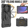 thumbnail image 3 of for Samsung Galaxy Tab S10 Plus/S9 FE+/S9+ Case 12.4 inch, 360 Rotating Shockproof Cover with Stand, Handle, Shoulder Strap (SM-X820/X810/X610), Black, 3 of 7