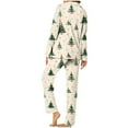 thumbnail image 4 of Women’s Christmas Pajama Set Two Piece Long Sleeve Button Up Top and Full Length Pants with Funny Xmas Print Cozy Holiday Sleepwear for Family Matching and Festive Lounging, 4 of 5