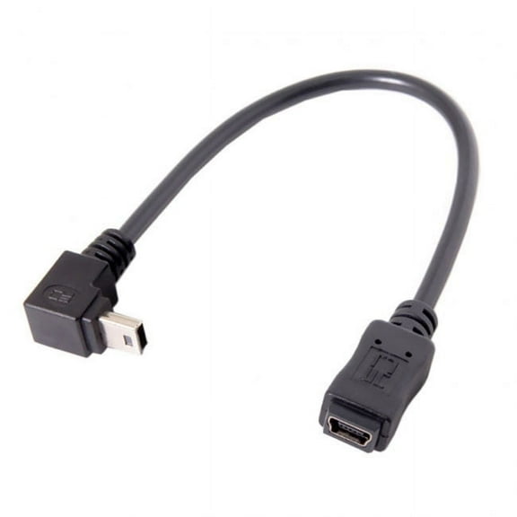 JSER GPS Mini USB 5P 90D Down Direction Angled Male to 5p Female Extension Cable 0.2M