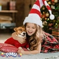 thumbnail image 2 of PMU Christmas Light-Up Striped Plush Santa Hat Red/White Christmas Celebration Costume Party Accessorie Costume Party Accessories Props Party Supplies for Plays, Festivals, Photo Shoots (1/Pkg) Pkg/1, 2 of 7