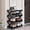 Black-4, variant on HDUTNGISN 3 Tier Foldable Bamboo Shoe Rack,Tool Free Setup Shoe Organizer, 20x10x15in Entryway Storage,Tawney