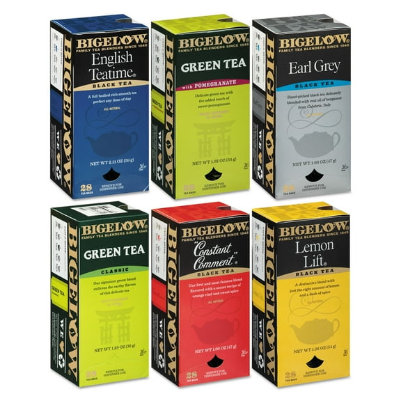 Bigelow RCB15577 Assorted Tea Packs - Six Flavors (168/Carton)