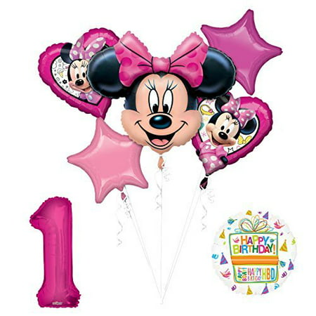 New Minnie Mouse 1st First Birthday Party Supplies Balloon Bouquet