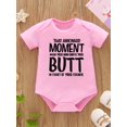 thumbnail image 3 of Newborn Infant Short Sleeve Romper Letter Graphic Crew Neck Bodysuit Onesies For Baby Boys Toddler Summer Clothes, 3 of 5