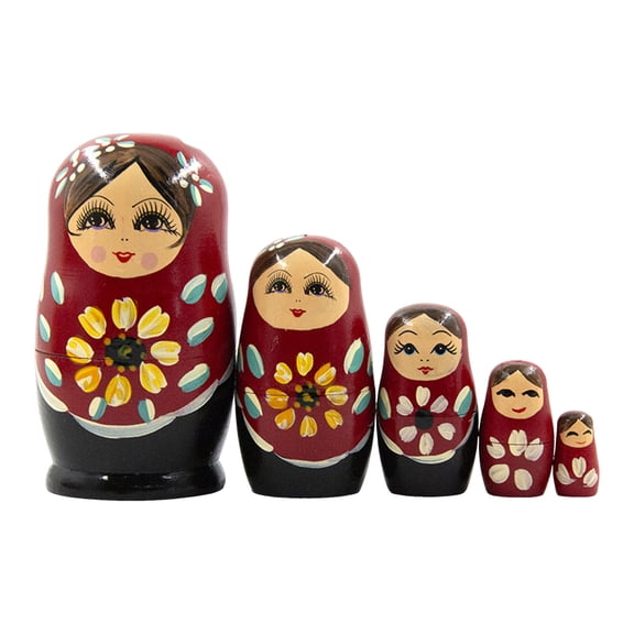 5 Layer Russian Nesting Dolls Hand Painted Sunflowers Designs Delicate Wood Home Decors Gift Wooden Nesting Dolls