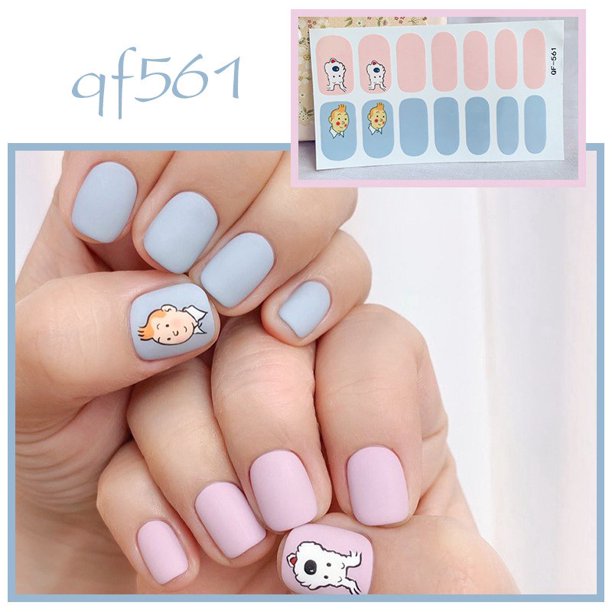 Cartoon Frosted Bear Color Jumping Nail Stickers Waterproof and Tearable Nail Stickers QF561-575 Gao Jiahui unisex