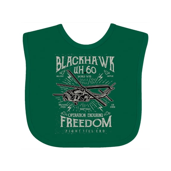 Inktastic Black Hawk Military Boys or Girls Baby Bib