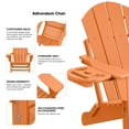 thumbnail image 2 of Folding HDPE Adirondack Chair with 4 in 1 Cup Holder Tray Plastic Adirondack Chairs Weather Resistant Lawn Outdoor Firepit Chairs, Orange, 2 of 7
