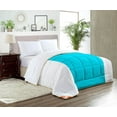 thumbnail image 1 of SGI Super King Plus Contrast Comforter Set Microfiber Fill 3 Piece Turquoise Blue, 1 of 5