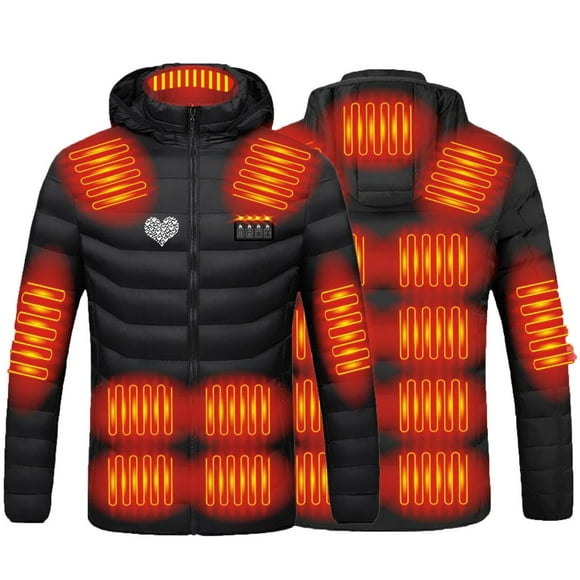 Meichang Heated Jackets Men and Women Plus Size Outdoor Travel Outerwear 21 Heating Area Electric Heated Jacket Snow Warm Hooded Heated Coat