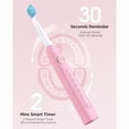 thumbnail image 2 of Fairywill Sonic Electric Toothbrush,Power Toothbrushes with 6 Rechargeable Brush Heads,IPX7 Waterproof 5Modes 30Days Battery Life Suitable for Short Business Trips,Pink, 2 of 8
