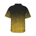 thumbnail image 3 of Easygdp Gold Glitter Gradient Men's Hawaiian Shirts Print Lapel Short Sleeve for Beach, vacation, party, casual occasions - X-Large, 3 of 9