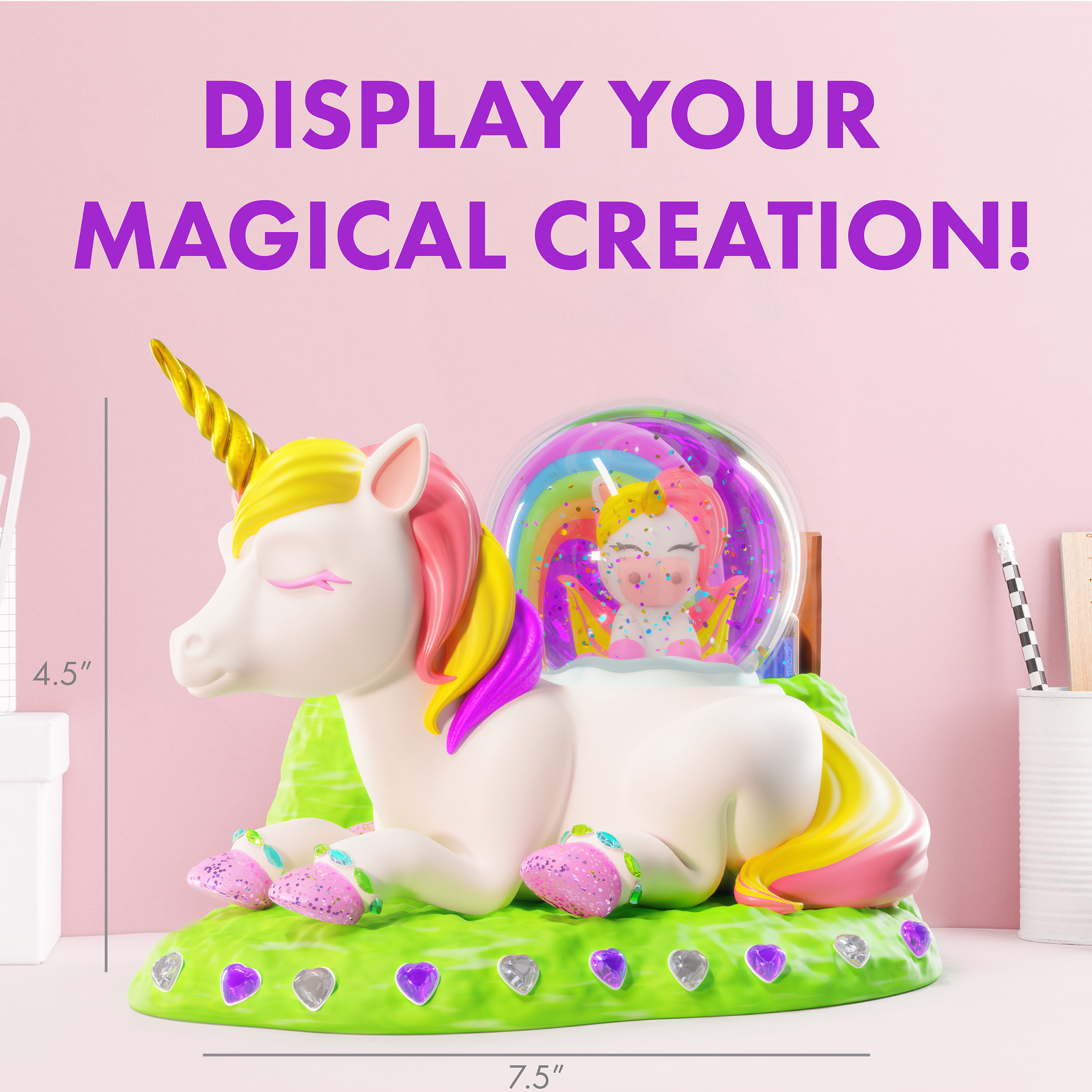 Paint Your Own Unicorn Painting Kit, 13 PCS Arts and Crafts Set for Kids,  STEAM Projects Creative Activity DIY Toys Gift for Boys & Girls Age 3+,  with 6 Figurines, 6 Paint