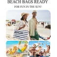 thumbnail image 3 of Yorcoten Beach Bags for Women , Large Waterproof Sandproof Canvas Beach Tote Bag Packable with Zipper Inner Pockets for Girls Travel Vacation Gifts Summer Pool Essentials Shoulder Crossbody Handbag, 3 of 7