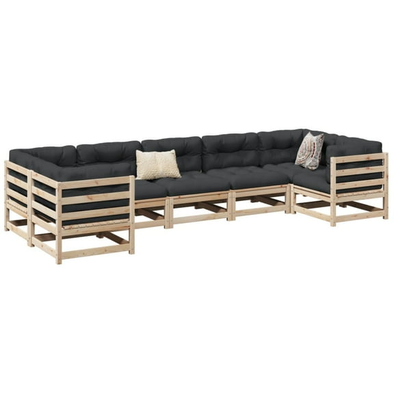 vidaXL 7 Piece Patio Sofa Set Solid Wood Pine