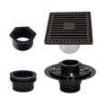 thumbnail image 5 of Kingston Brass BSFK4464ORB Watercourse 4-Inch Brass Square Grid Shower Drain with Hair Strainer and Base Flange in Oil Rubbed Bronze, 5 of 5