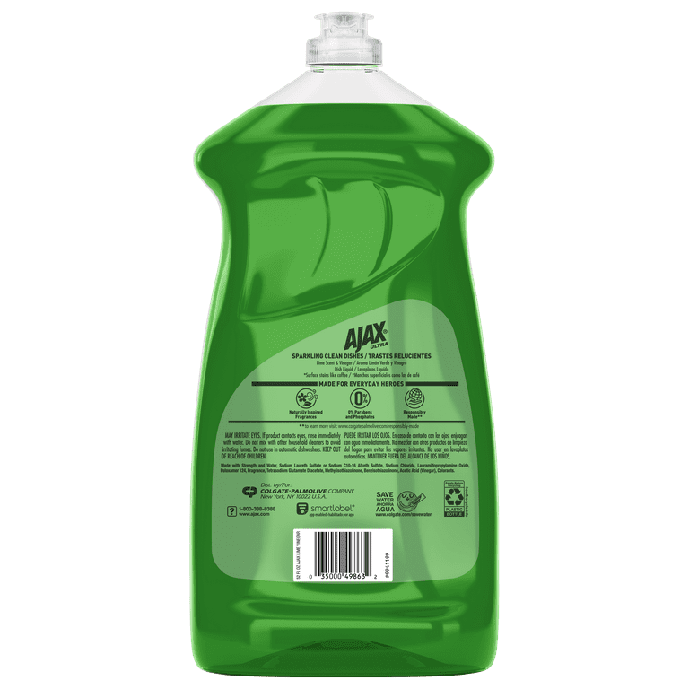Ajax Ultra Dish Soap Lime Scent and Vinegar, 52 fl oz - Walmart.com
