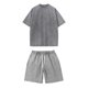 thumbnail image 1 of Trajes para Hombres Traje de Ajuste Clásico Verano Cuello Redondo Pantalones Cortos de Manga Corta Traje Dividido de Algodón Lavado, 1 of 9