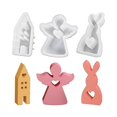 thumbnail image 4 of 7PCS DIY Home House Rabbit Angle Candle Silicone Mold Love House Shape Cake Chocolate Silicone Aromatherapy Home Decor, 4 of 5