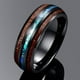 thumbnail image 2 of Anillos de tungsteno de 0.315 in para hombres y mujeres hawaianas con incrustaciones de madera de Koa cúpula azul centro alianzas de boda ajuste cómodo, 2 of 4