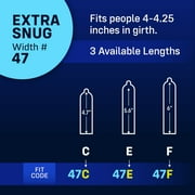 MyONE Condoms Snug Fit Size 49C: Snug (49), Length 4.7” (C), Latex, 36-Count