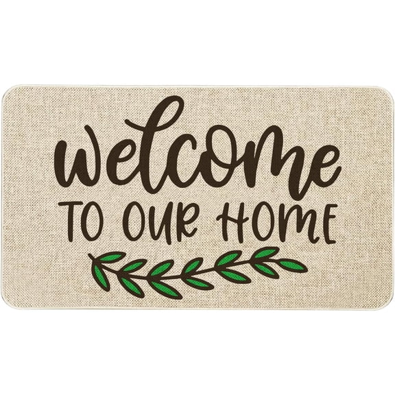 Welcome to Our Home Doormat Indoor Outdoor Rug, Large Front Door Mat Outdoor Entrance, Back Door Welcome Door Mat Outdoor Porch, Cute Farmhouse Home Summer Fall 30x17 inch