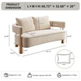 thumbnail image 2 of Loveseat Sofa with High-Resilience Cushions, Ergonomic Design with Arched Arms, Sturdy Hardwood Legs, Soft Velvet Upholstery, Includes Floor Protection Pads, Easy Assembly, Pebble, 2 of 10