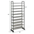 Giantex Free Standing 10Tier Shoe Rack, SpaceSaving Shoe Organizer