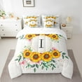 thumbnail image 2 of Erosebridal Sunflower Daisy Bedding Sets Queen Size, Initial I Letter Comforter Sets with Sheets, Monogrammed Bed Set, Super Cozy Room Decor, 7-Piece, 2 of 4
