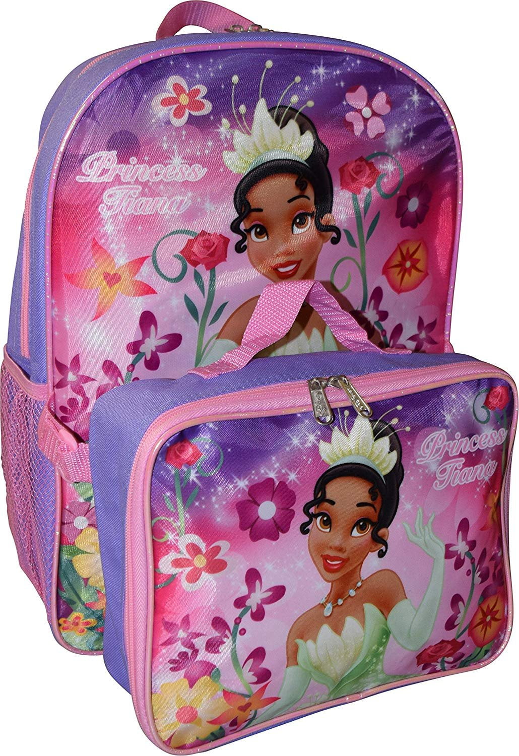 Princess Girl's Tiana 16" Backpack W/ Detachable Lunch Box