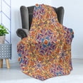thumbnail image 4 of Mandala Soft Flannel Fleece Throw Blanket, Floral Pattern with Symmetrical Elements Design Eastern, Cozy Plush for Indoor and Outdoor Use, 50" x 70", Multicolor, by Ambesonne, 4 of 5