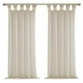 thumbnail image 1 of Madison Park Rosette Faux Linen Fabric Floral Cuff Tab Top Window Panel in Cream, 1 of 9