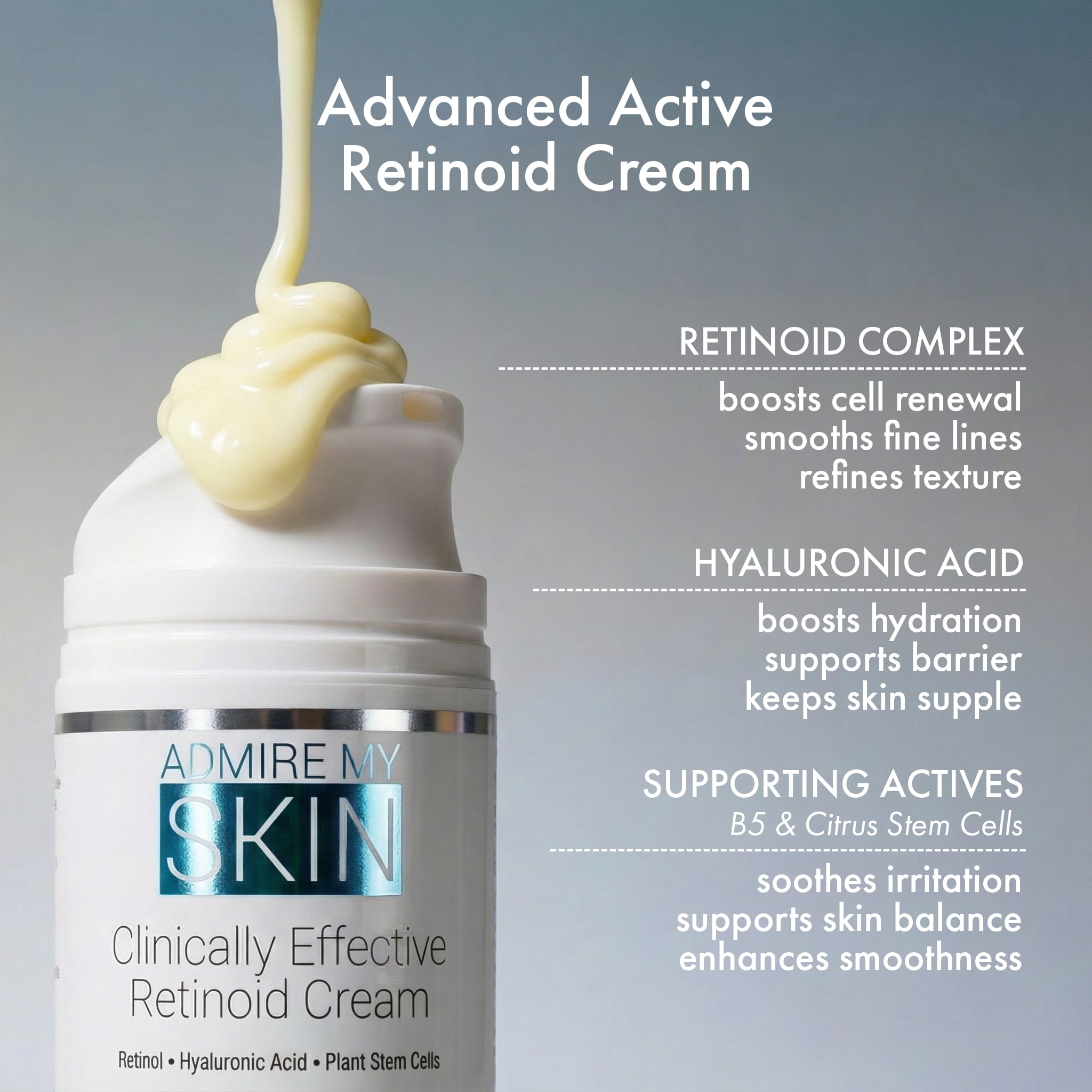 Admire My Skin Retinol + Vitamin C Hydrating Face Cream Moisturizer – Daily Skincare Treatment