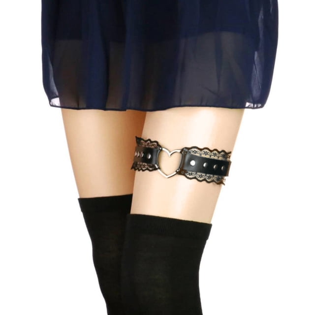 Bretelles en Cuir Élégantes pour Femmes avec Design en Forme de Cœur, Fixation Élastique Réglable, Jarretelles de Cuisse Punk pour une Déclaration de Mode Unique